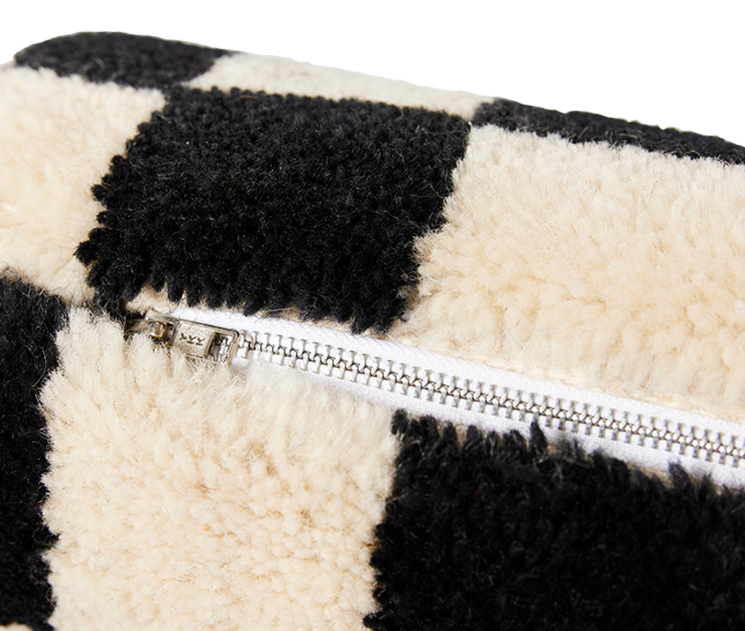 HKLIVING Woolen Bolster Cushion in Checkerboard