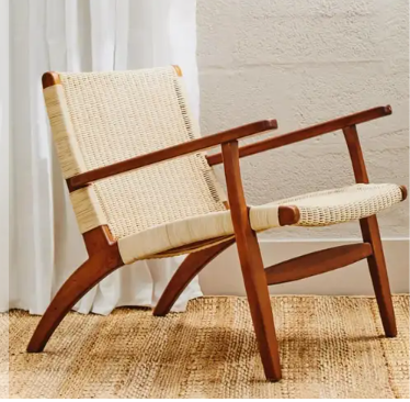 Java Woven Chair in Cream Natural Rattan