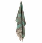 Bloomingville Isnel Green Recycled Cotton Throw