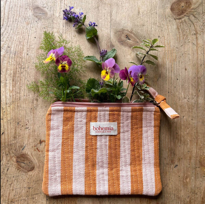 Bohemia Design Jaipur Stripe Cosmetics Pouch in Two Colours