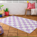 Furn Lilac Checkerboard 100% Recycled Outdoor Rug