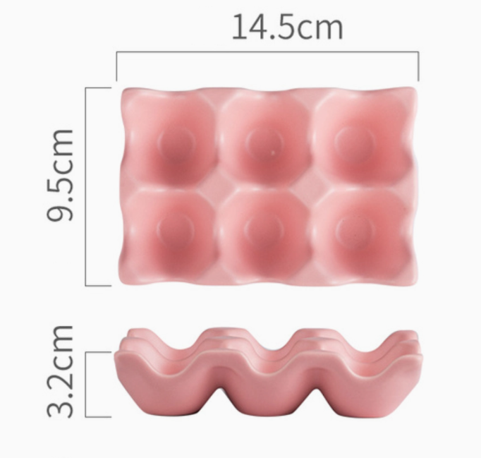 Homerly Ceramic 6 Grid Egg Holder in Pink