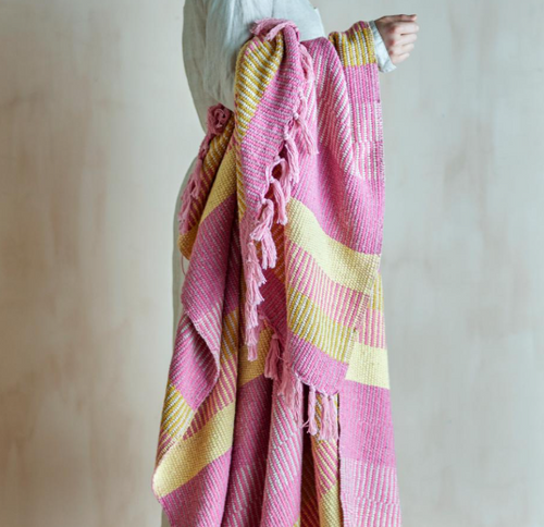 Bloomingville Isnel Pink Recycled Cotton Throw