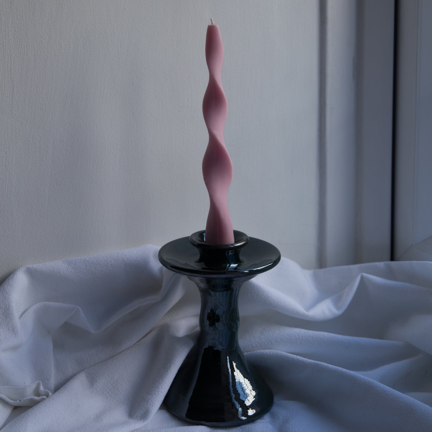 Soie London Ribbon Candle Sticks in Vanilla or Blush Pink