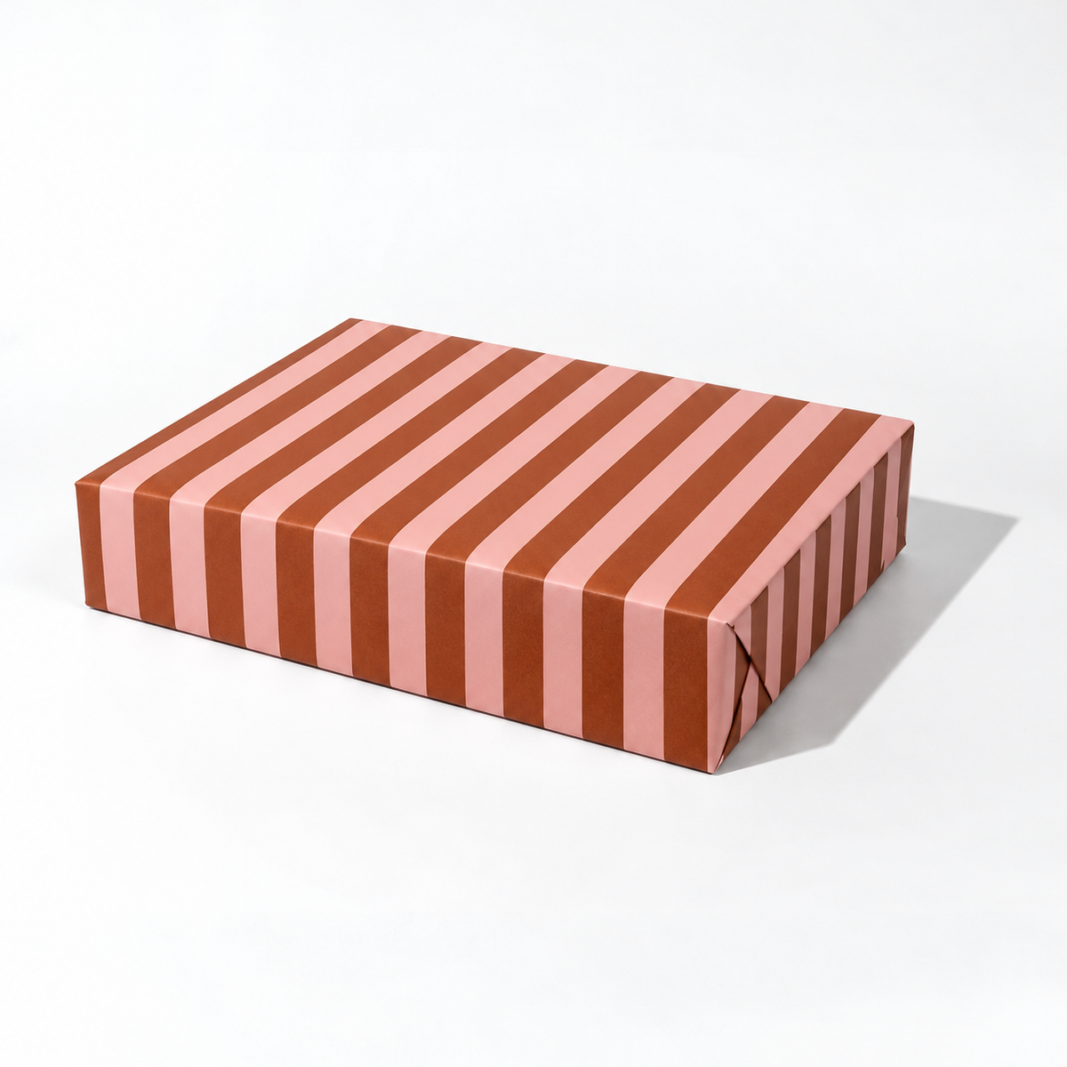 Heather Evelyn Classic Stripe Brown & Pink Gift Wrap