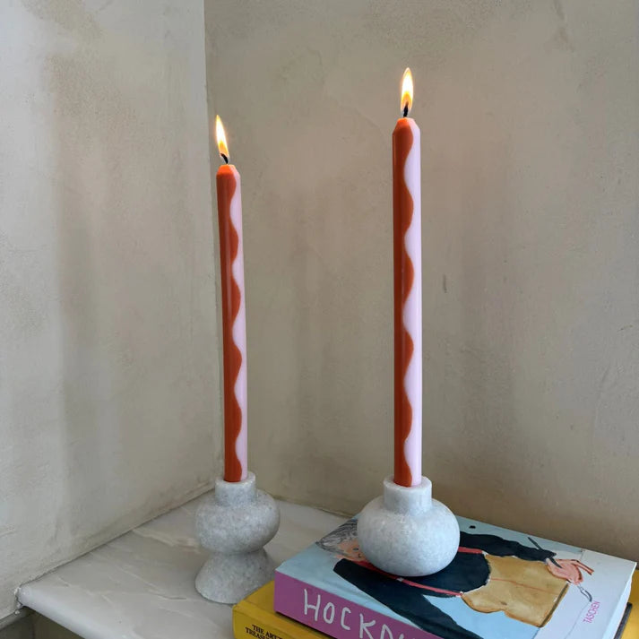 Pygmalion London Eco-Friendly Dinner Candles Set of 2 in Marmalade