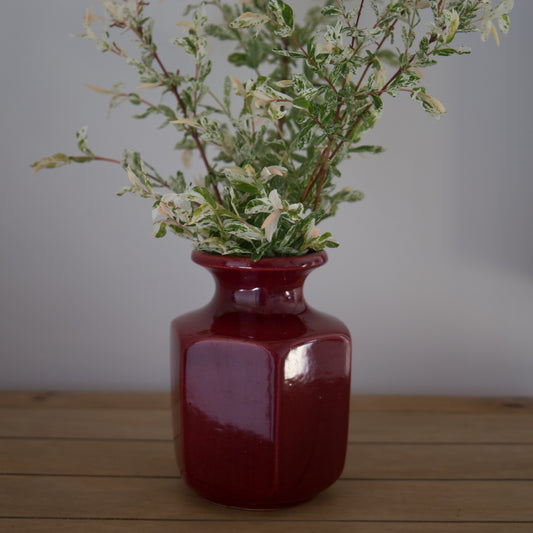 Vintage & Pre-Loved Wine Red Ceramic Vase