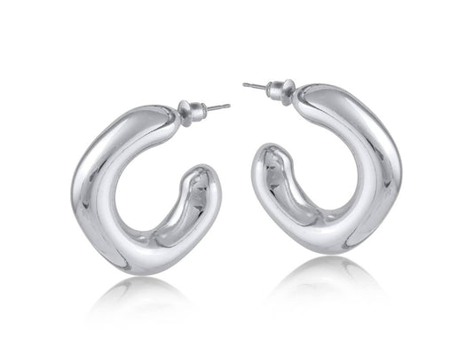 Big Metal London Athenais Organic Shape Hoop Earrings