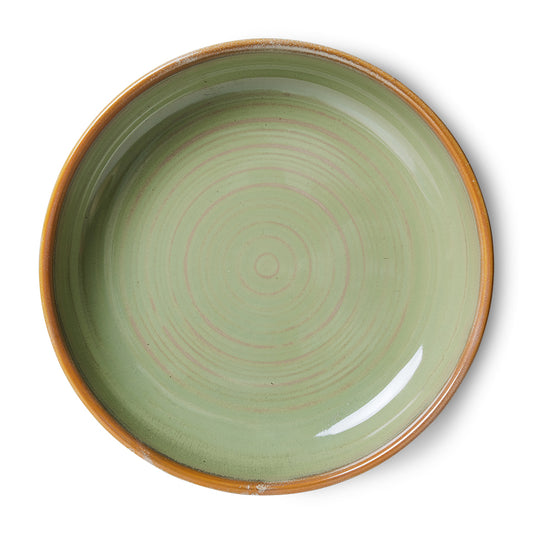 HKLIVING Chef Ceramics: Deep Plate in Moss Green