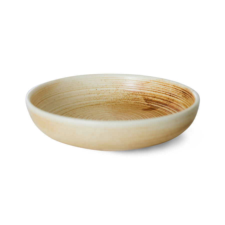 HKLIVING Chef Ceramics Deep Plate in Cream Brown
