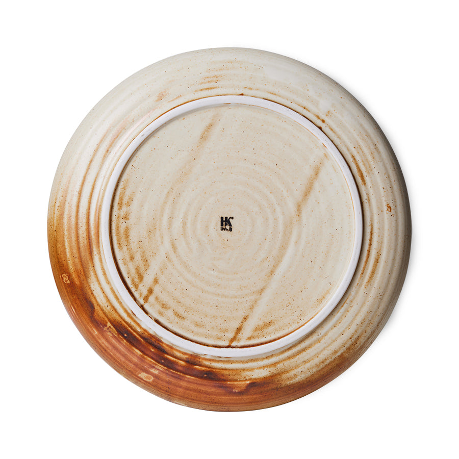 HKLIVING Chef Ceramics Deep Plate in Cream Brown