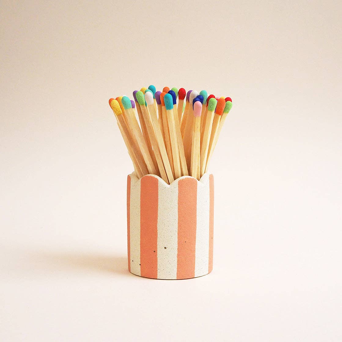 Hello Marilu Stripy Match Stick Holders in Various Colours