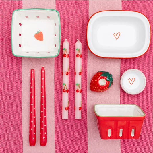 Talking Tables Pink and Red Striped 100% Cotton Tablecloth