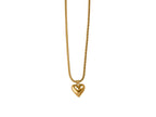 Big Metal London Atalanta Puff Heart Necklace in Silver or Gold Plated
