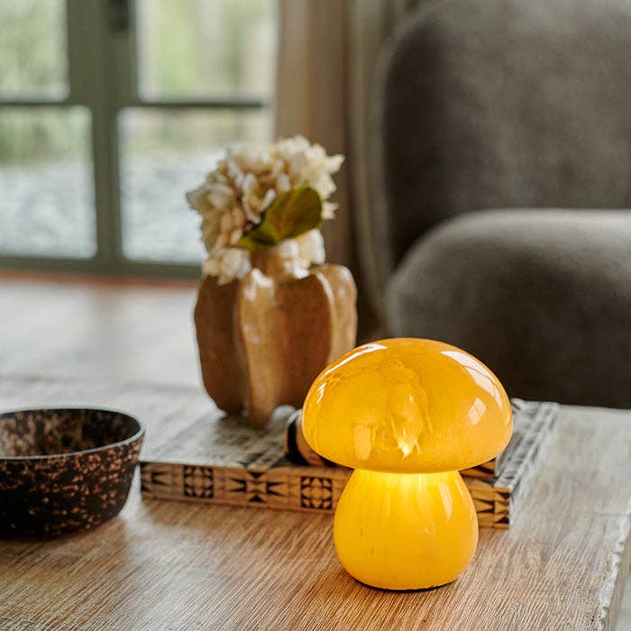 Abigail Ahern Mushroom LED Lamp in Mango