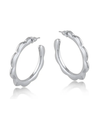 Big Metal London Camille Squiggle Large Hoops in Silver or Gold Plated