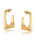 Gold hoop earrings on a white background