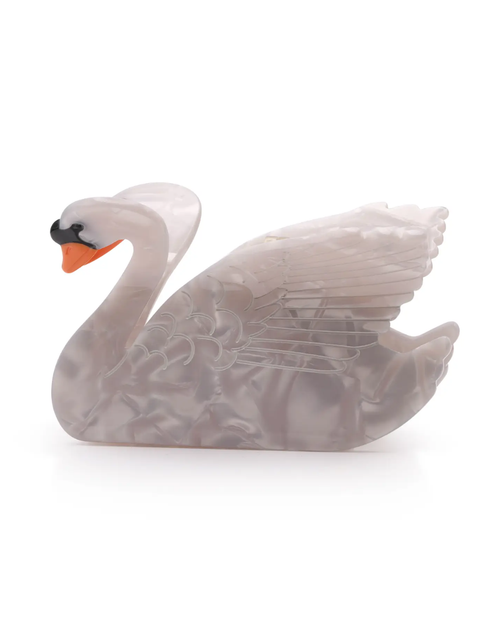 Big Metal London Swan Hair Claw Clip in White