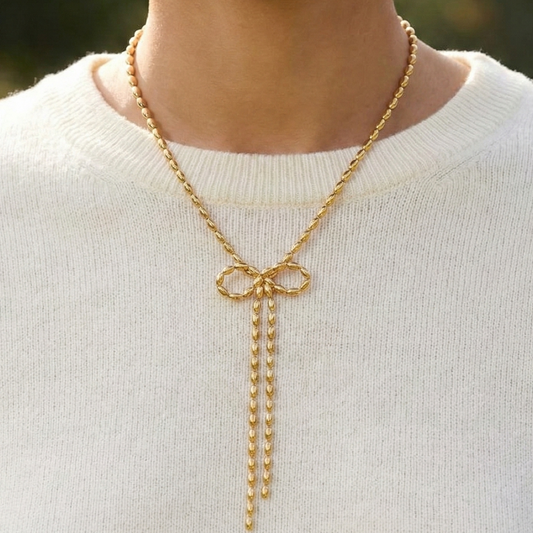 Big Metal London Marina Bow Chain Necklace