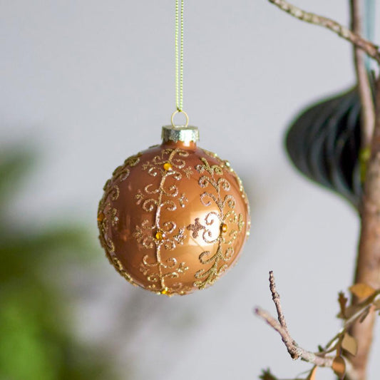 Bloomingville Ciri Gold Glass Christmas Bauble