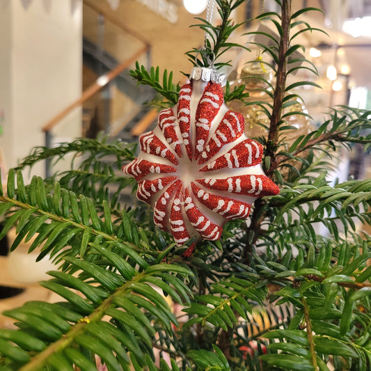 Bloomingville Red with White Candy Striped Hanging Christmas Decoration