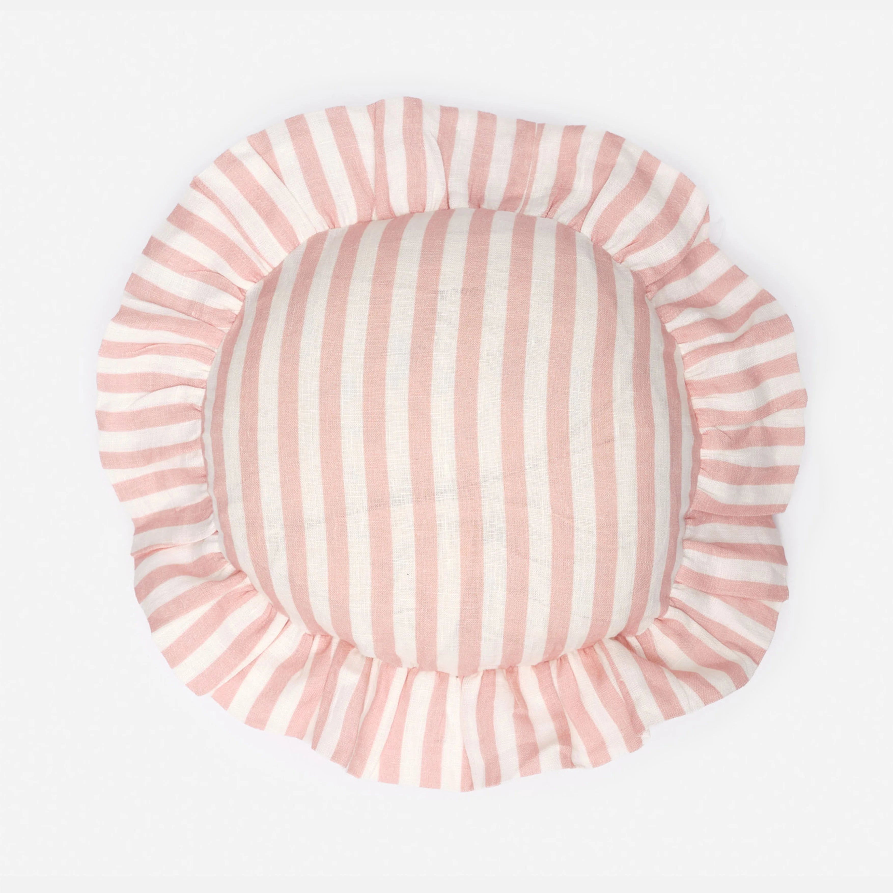 Amuse La Bouche Round Cushion in Blush Candy Stripe