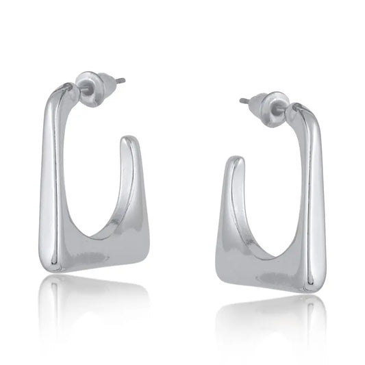 Big Metal London Hortense Organic Shape Earrings in Gold or Silver Plated