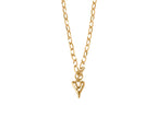 Big Metal London Daria Puff Heart Chain Necklace in Silver or Gold