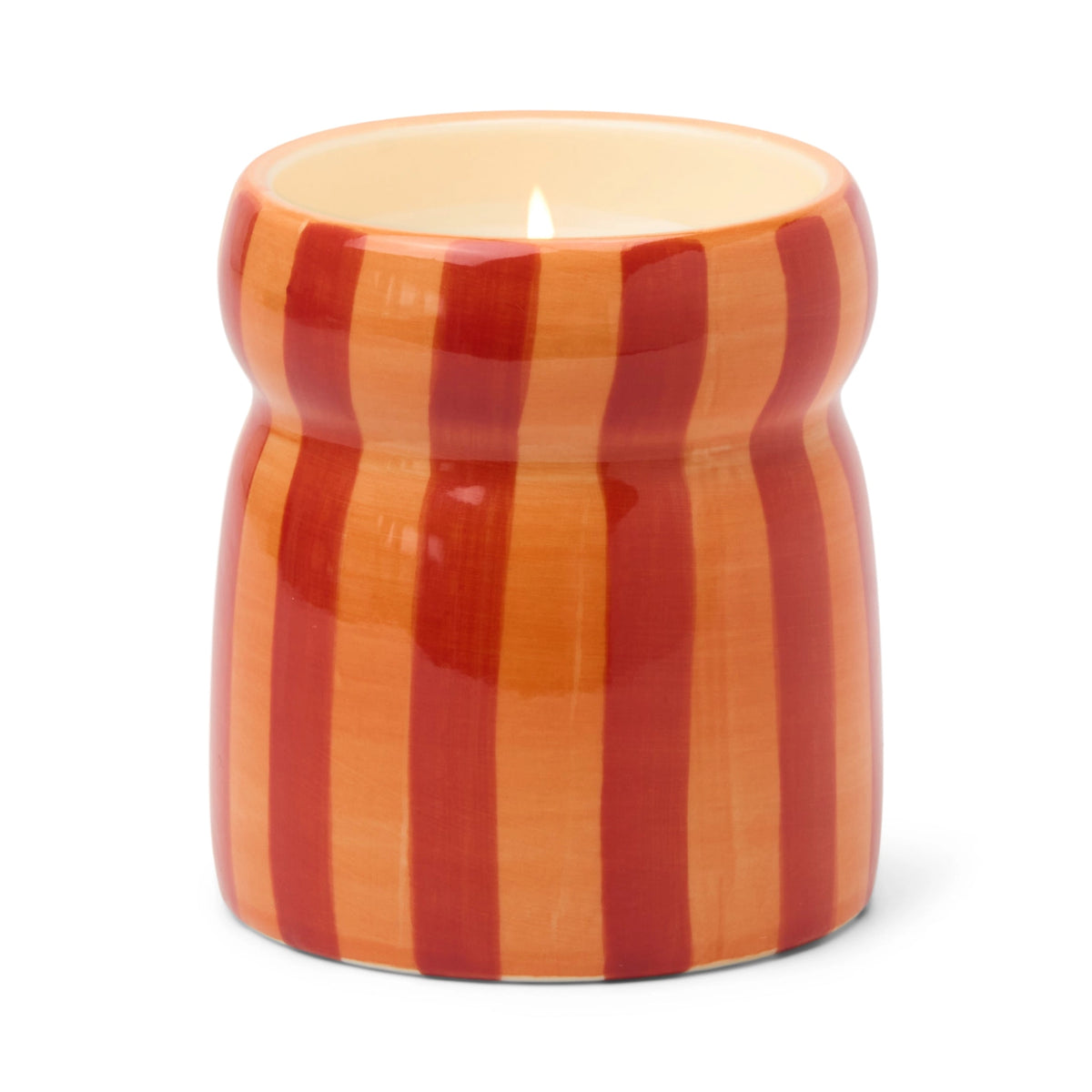 Paddywax Cabana Striped Ceramic Soy Candle in Spiced Apple