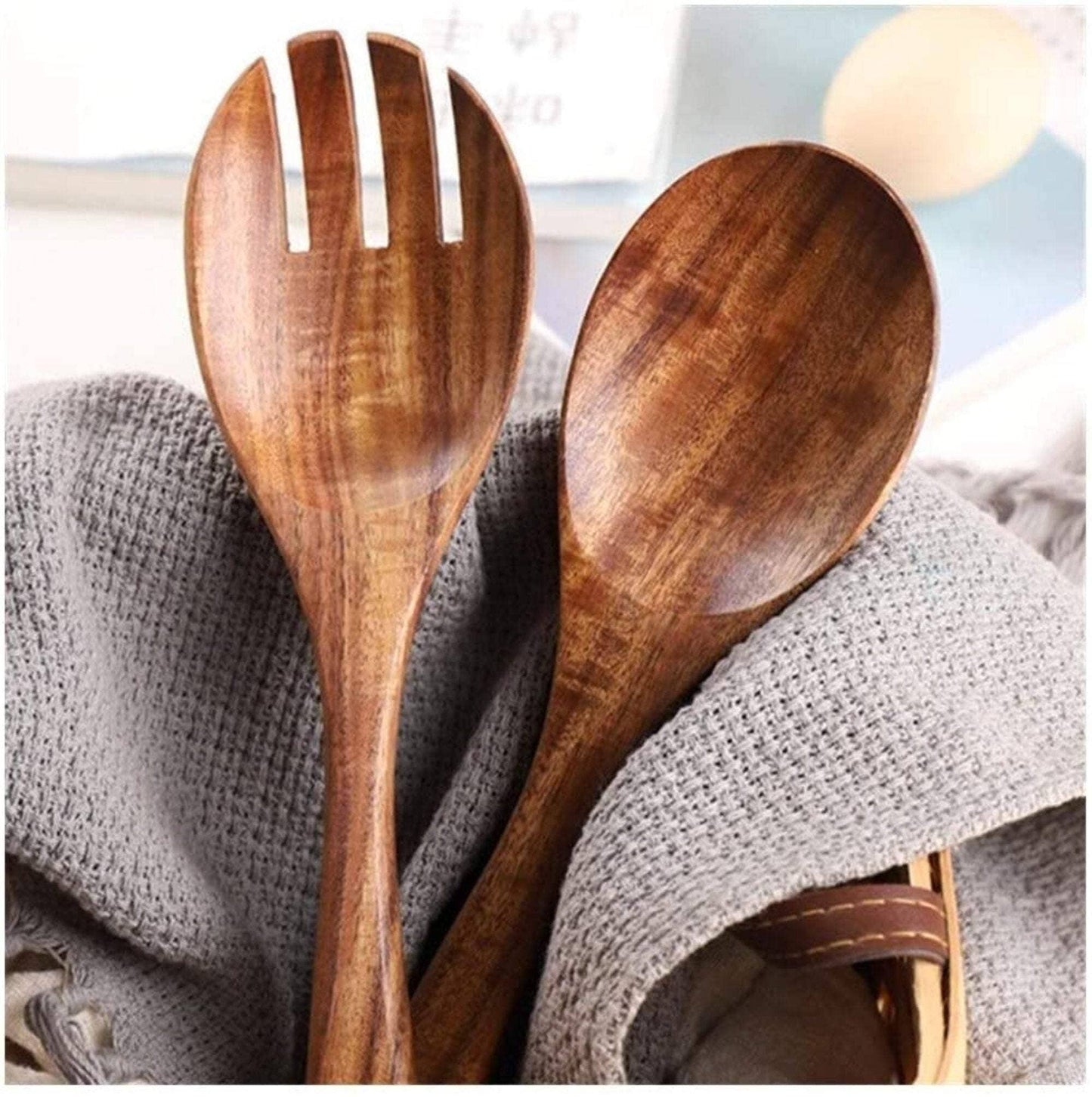 Homerely Wooden Salad Spoon and Fork Set