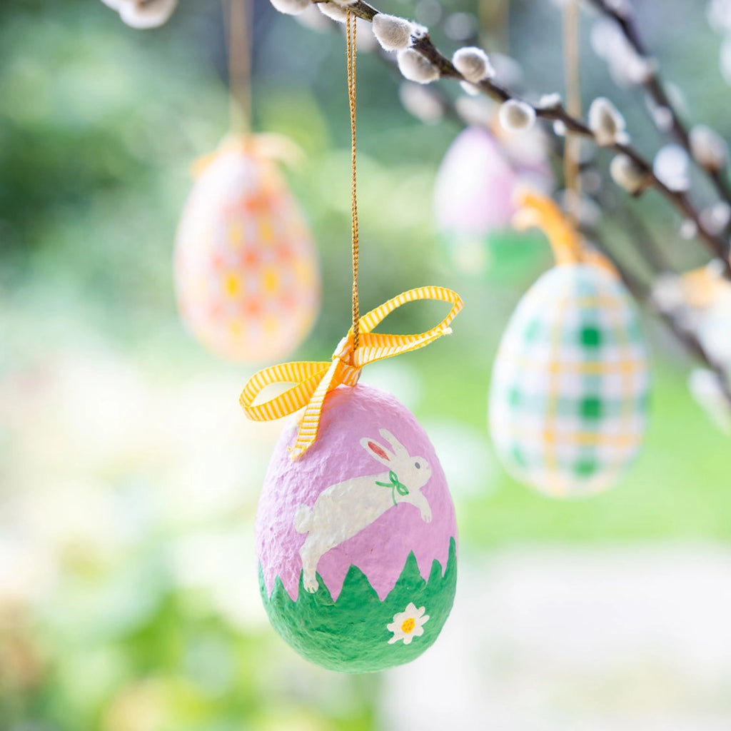 Talking Tables Easter Hanging Egg Decoration in Purple Bunny