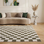 The Rugs Loft Checkerboard Green Rug