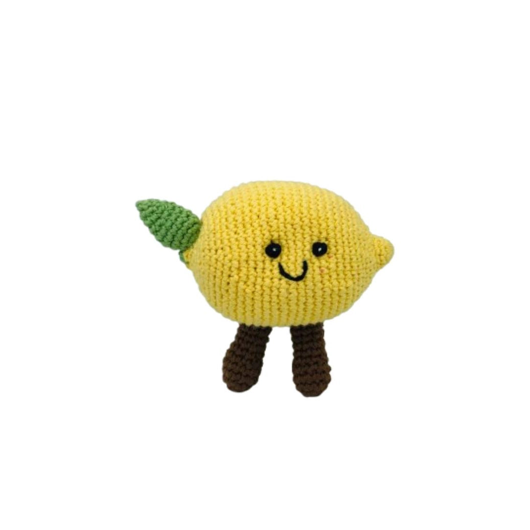 Best Years Organic Cotton Handmade Lemon Rattle in Yellow