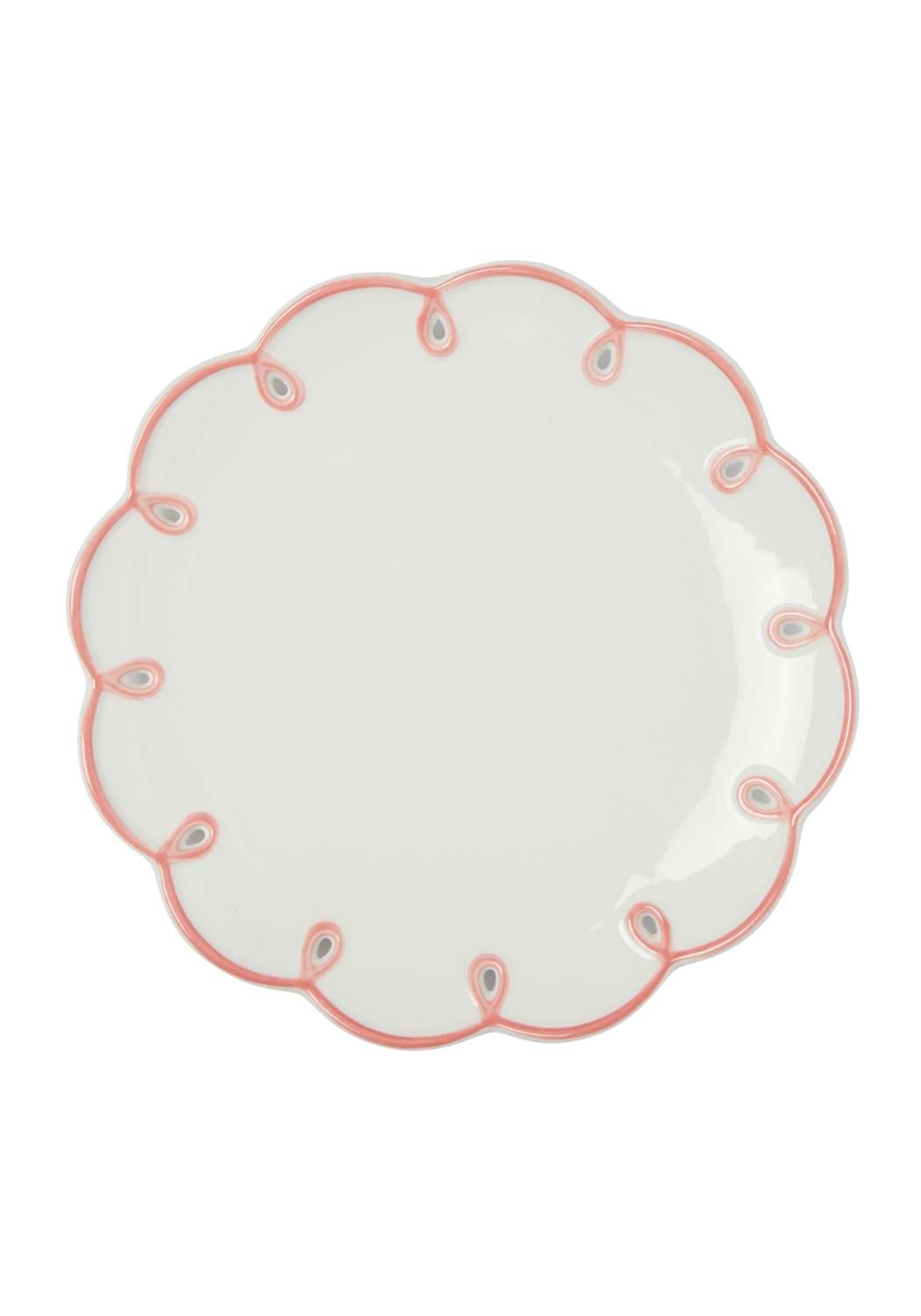Casa Pretty In Pink Scalloped Lunch Plate (Set of 4)