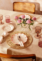 Casa Pretty In Pink Scalloped Lunch Plate (Set of 4)