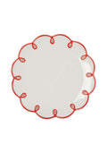 Casa Rosy Red Scalloped Dessert Plate (Set of 4)