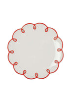 Casa Rosy Red Scalloped Dessert Plate (Set of 4)