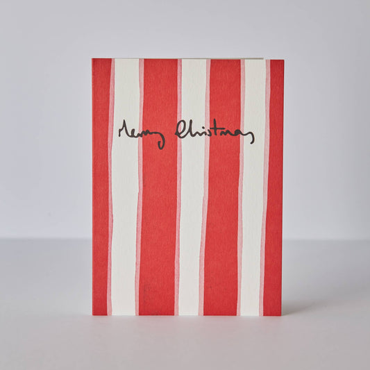 Heather Evelyn Candy Stripe Red Christmas Card