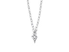 Big Metal London Daria Puff Heart Chain Necklace in Silver or Gold