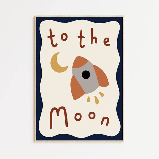 To the Moon A4 Wall Art Print