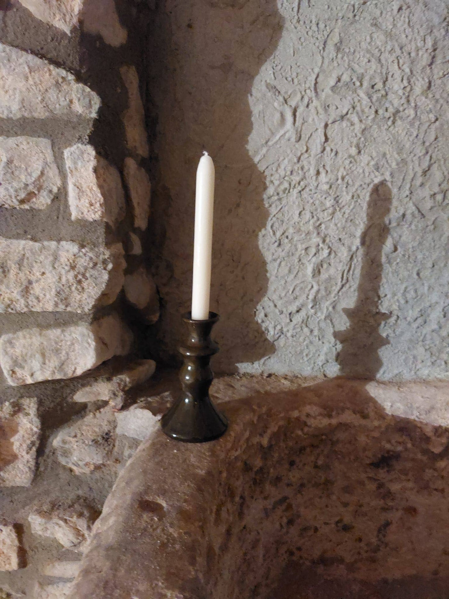 Roca Caus Traditional Candle Holder in Dark Green