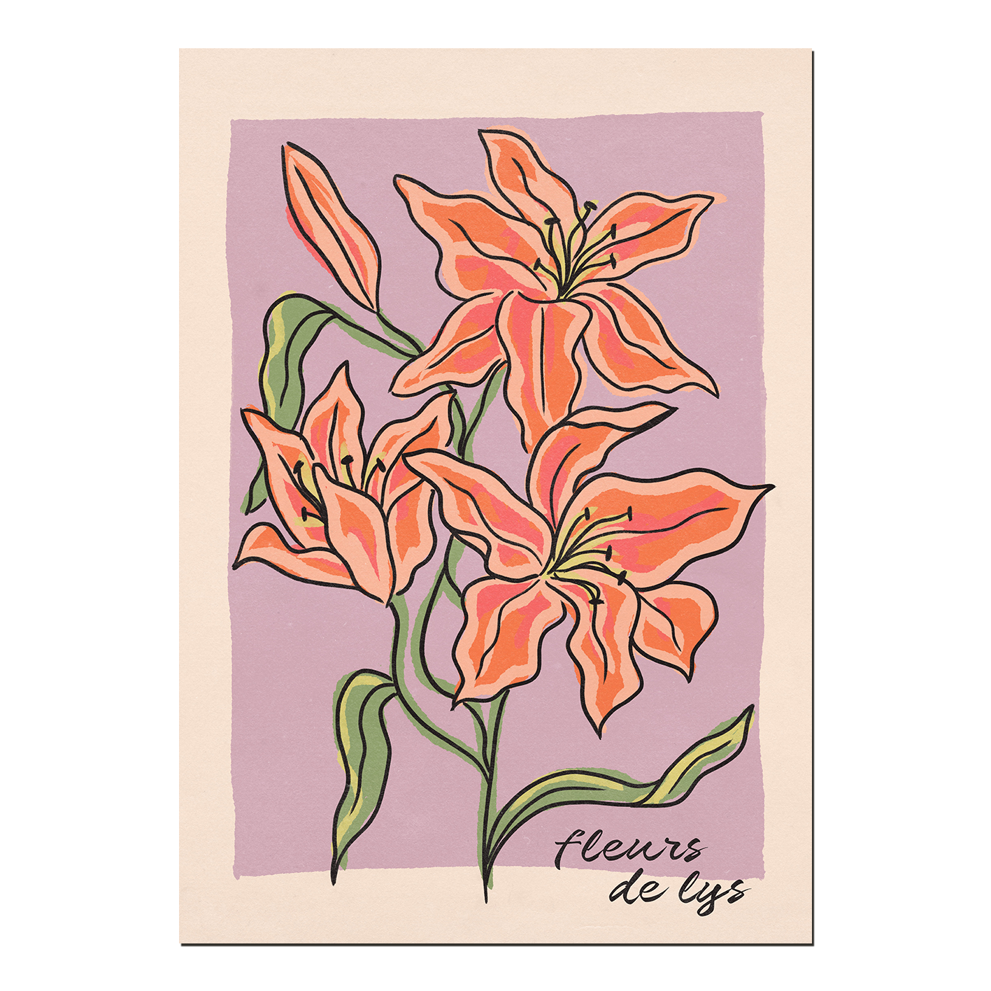 Cai & Jo 'Fleurs des Lys' Wall Art Print