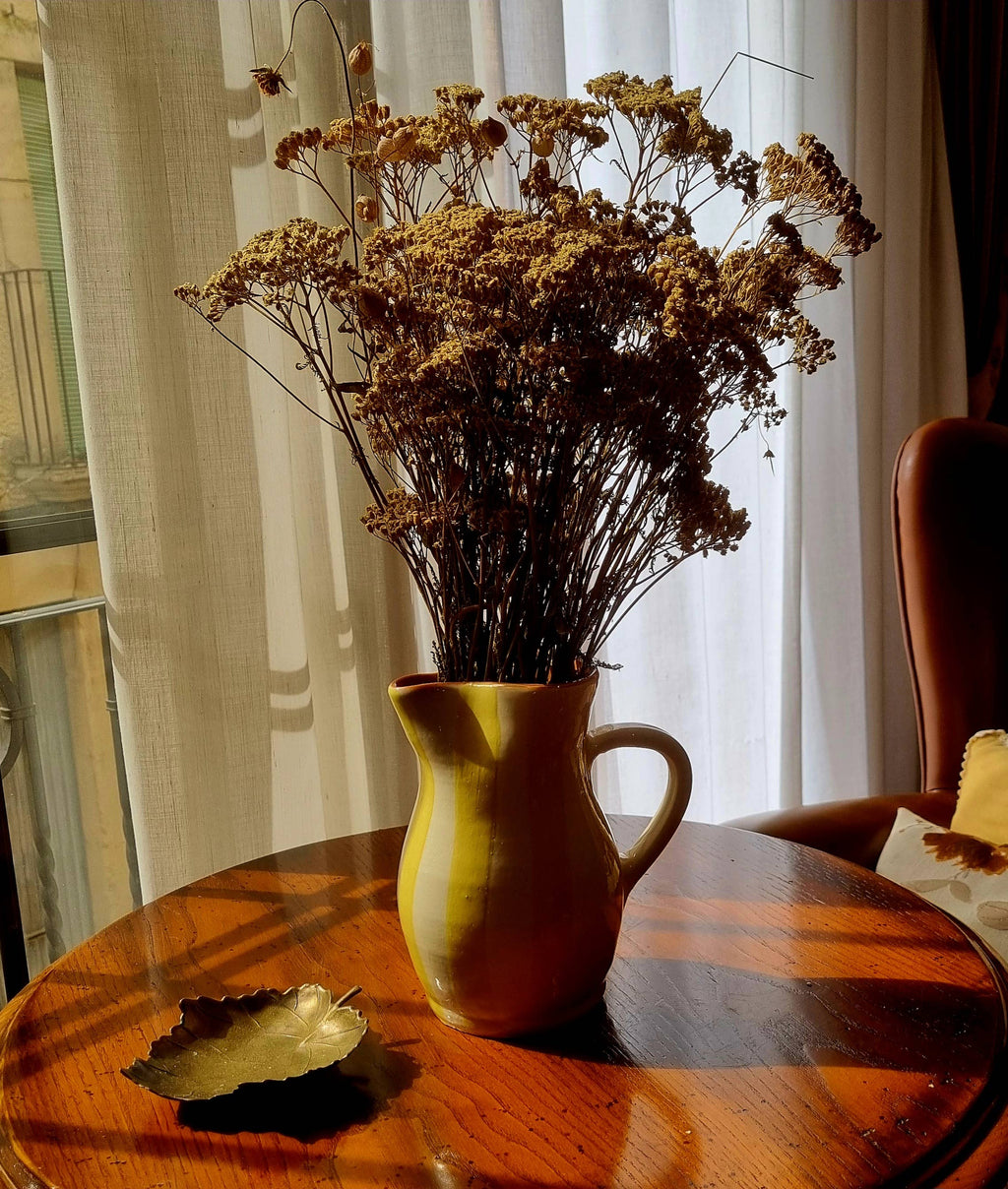 Roca Caus Handcrafted Jug in Yellow Stripe