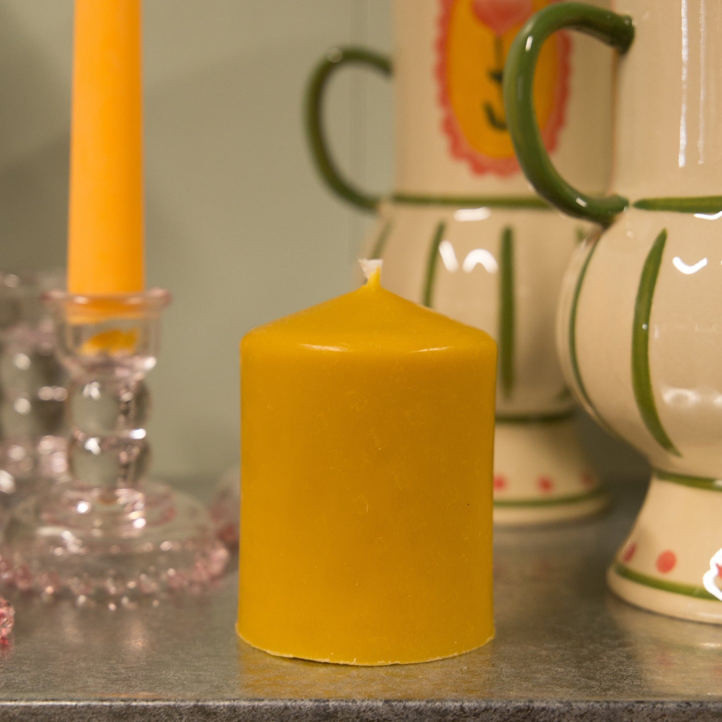 essence home beeswax pillar candle 