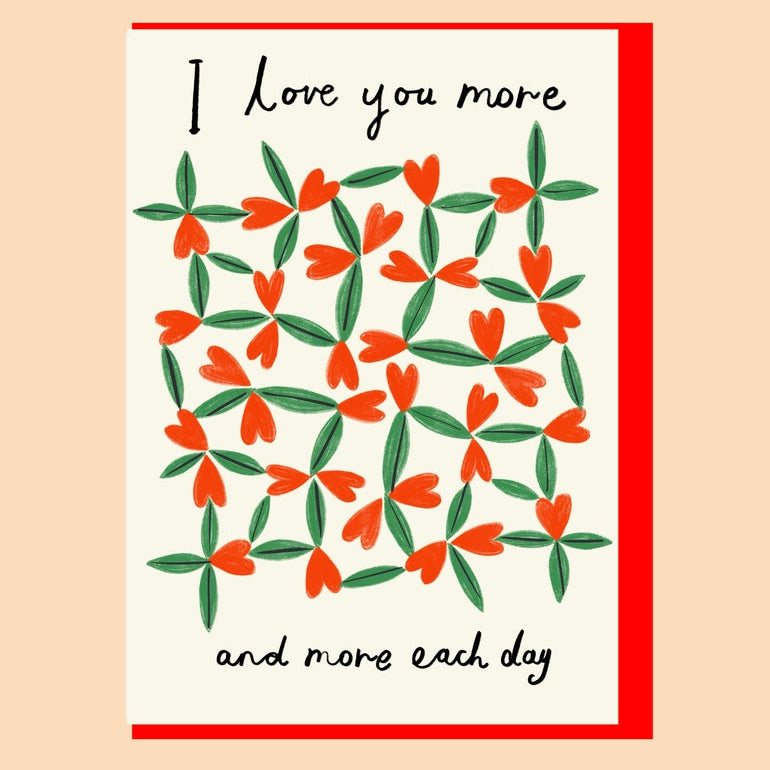 Kitty Kenda 'I love you more and more each day' Valentines Day Greeting Card