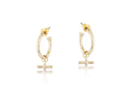 Big Metal London Octavia T-Bar Tiny Hoop Earrings in Silver or Gold Plated