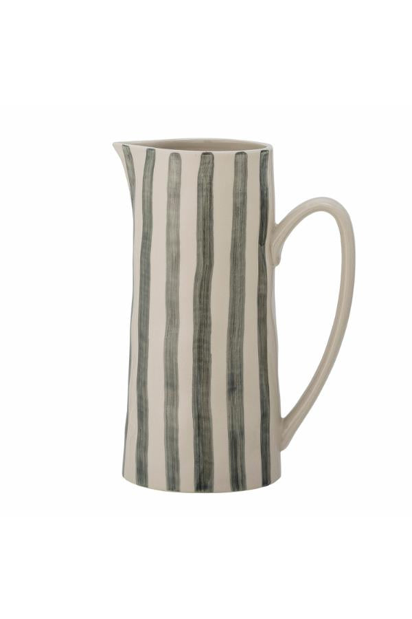 Bloomingville Begonia Striped Jug in Green Blue