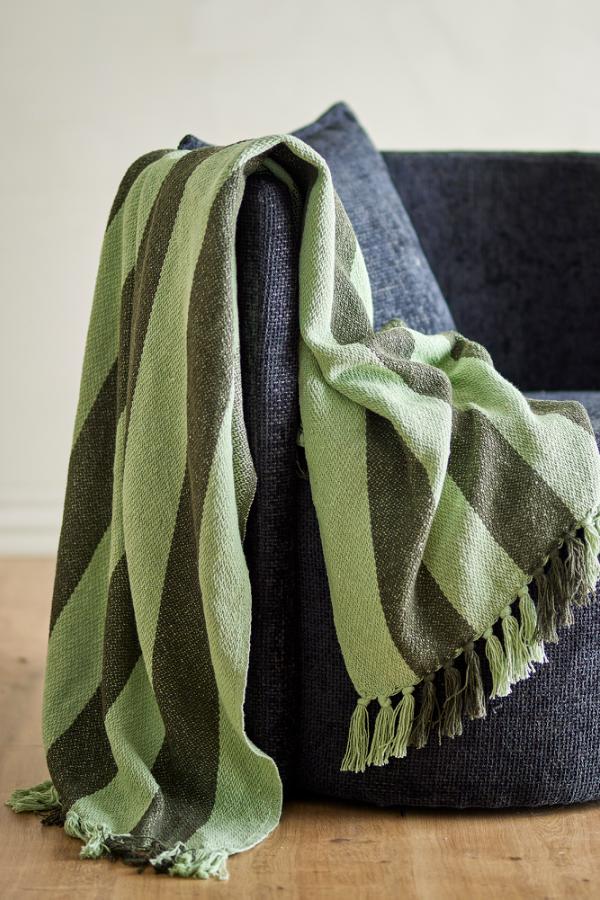 Bloomingville Frello Striped Recycled Cotton Throw Blanket