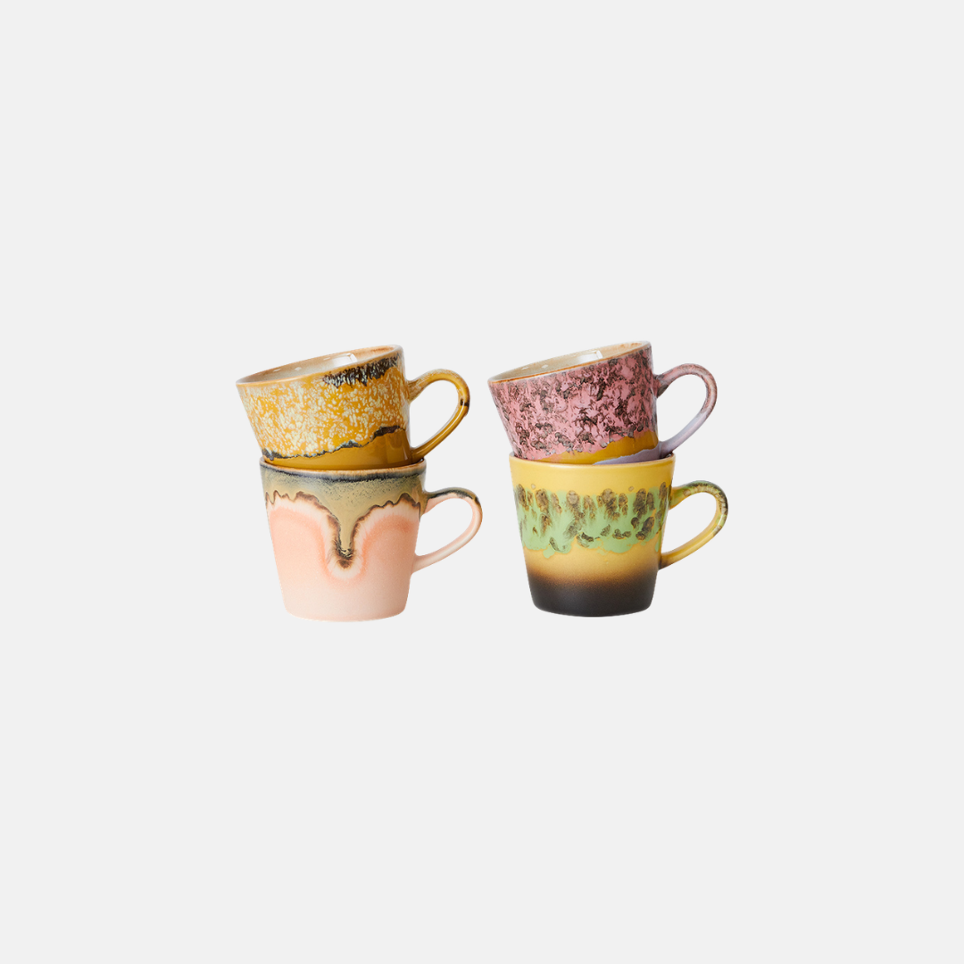 HKLIVING 70s Ceramic Americano Mugs: Radiant
