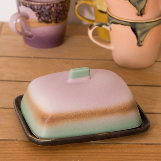 HKLIVING 70s ceramics: Butter Dish in Mercury